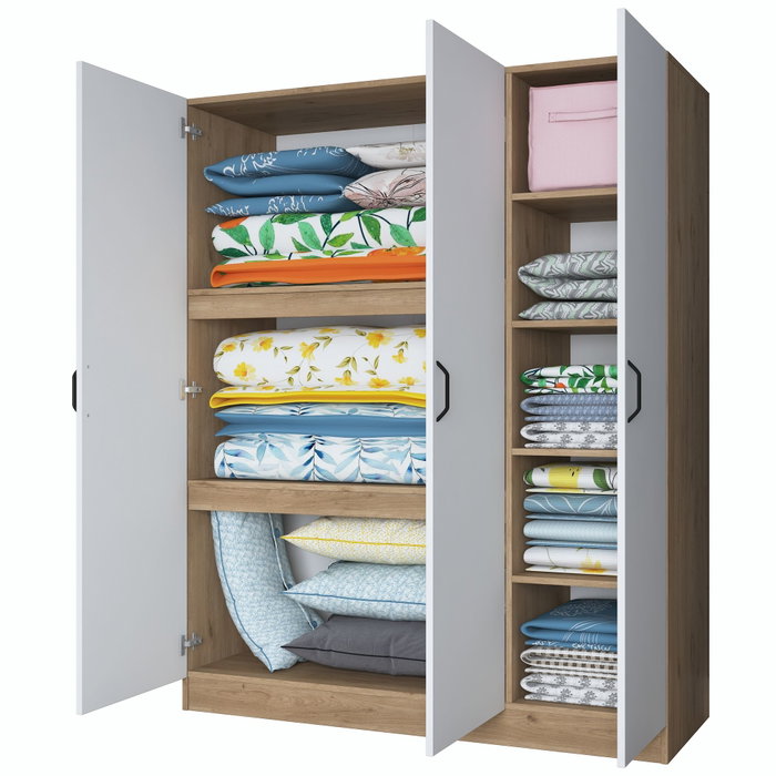 Hanah Home Armario BA105 - 2412 Nogal y Blanco